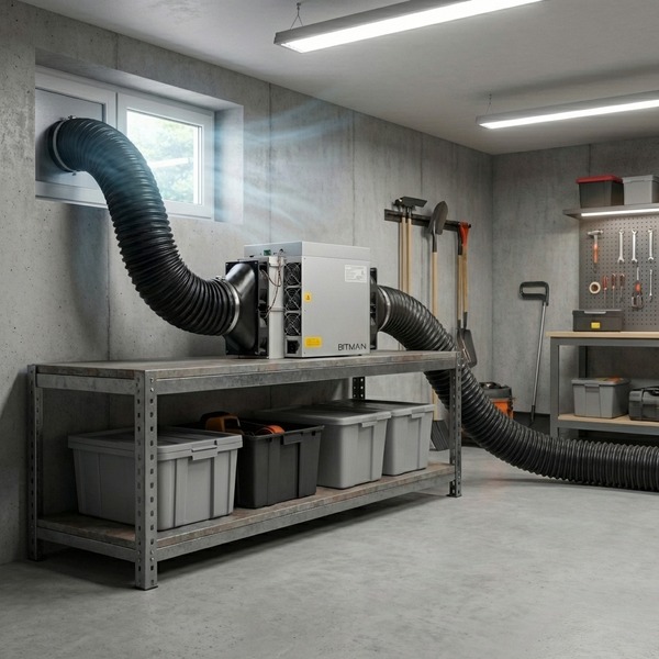 Bitcoin Miner with fan shroud and ducting