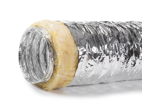 Flexible and insulated aluminum ventilation hose, 8 inches (200 mm), 10 m