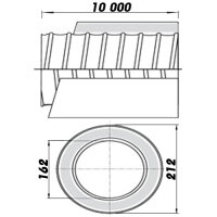 Luftleitung gedämmt Ø 160 mm, Länge 10000 mm bis 140 °C