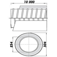 Luftleitung gedämmt Ø 250 mm, Länge 10000 mm bis 140 °C