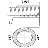 Luftleitung gedämmt Ø 315 mm, Länge 10000 mm bis 140 °C