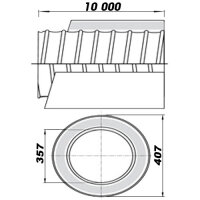 Luftleitung gedämmt Ø 355 mm, Länge 10000 mm bis 140 °C