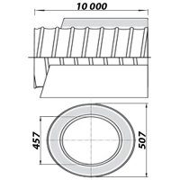Luftleitung gedämmt Ø 455 mm, Länge 10000 mm bis 140 °C