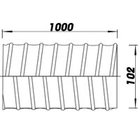 Biegsame Luftleitung Ø 100 mm, Länge 1000 mm bis 150 °C