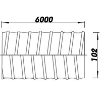 Biegsame Luftleitung Ø 100 mm, Länge 6000 mm bis 150 °C