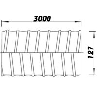 Biegsame Luftleitung Ø 125 mm, Länge 3000 mm bis 150 °C