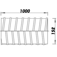Biegsame Luftleitung Ø 150 mm, Länge 1000 mm bis 150 °C