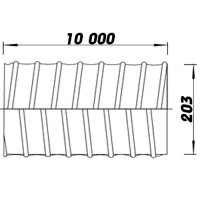 Biegsame Luftleitung Ø 200 mm, Länge 10000 mm bis 150 °C