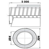 Luftleitung gedämmt Ø 250 mm, Länge 5000 mm bis 140 °C