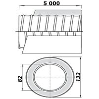 Luftleitung gedämmt Ø 80 mm, Länge 5000 mm bis 140 °C