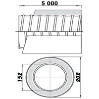 Luftleitung gedämmt Ø 150 mm, Länge 5000 mm bis 140 °C