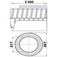 Luftleitung gedämmt Ø 315 mm, Länge 5000 mm bis 140 °C