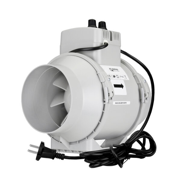 Professioneller Rohrventilator mit Temperatur- und Drehzahlregelung Ø 125 mm