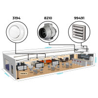Rohrventilator zweistufig, mit Schalter Dalap AP PROFI Ø 150 mm