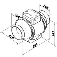 Rohrventilator zweistufig, mit Schalter Dalap AP PROFI Ø 160 mm