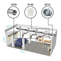 Rohrventilator zweistufig, mit Schalter Dalap AP PROFI Ø 200 mm
