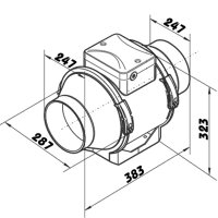 Professioneller Rohrventilator mit Nachlauf Ø 250 mm