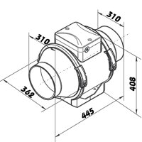 Professioneller Rohrventilator mit Temperatur- und Drehzahlregelung Ø 315 mm
