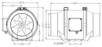 150 mm Kanalventilator, Zweistufenmotor, 410 m³/h, 44 W