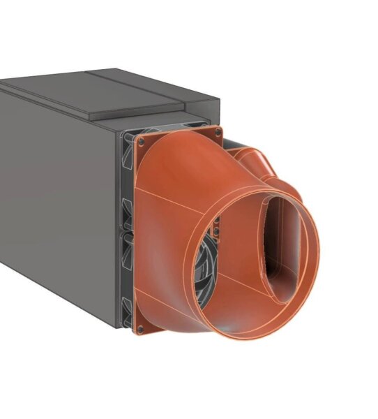 Antminer S21+ / S21 XP / S21 PRO Intake Lüfterhaube 8" zoll 200mm mit Netzteil Abdeckung