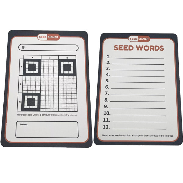 Seedsigner QR Code Karten (5er Set)