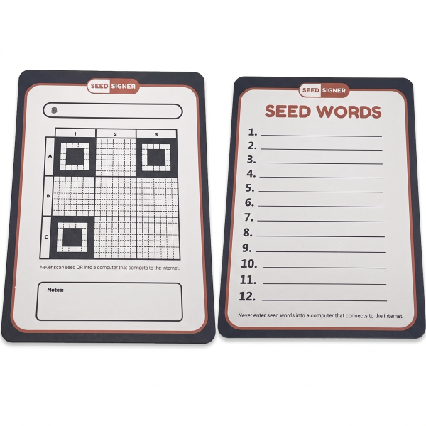Seedsigner QR Code Cards, 5-Pack