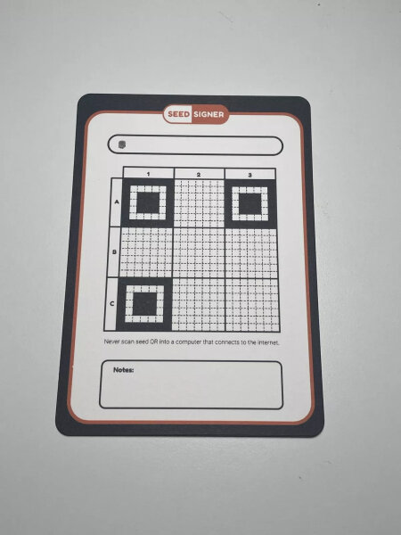 Seedsigner QR Code Karten 12 Wörter (21 x 21)