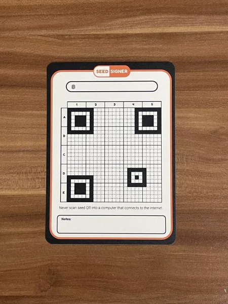 Seedsigner QR Code Karten 12 & 24 Wörter (25 x 25)