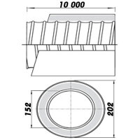 Insulated air duct, 6 inch (150 mm), 10 m