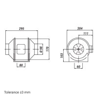 Axial-Rohrventilator mit Drehzahlregler, 4 Zoll (100 mm)
