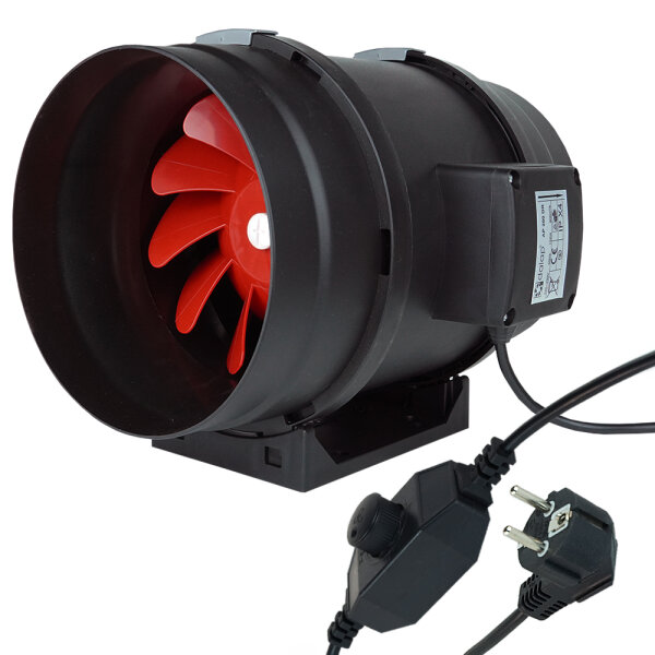 Axial-Rohrventilator mit Drehzahlregler, 8 Zoll (200 mm)