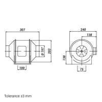 Axial-Rohrventilator mit Drehzahlregler, 8 Zoll (200 mm)