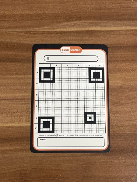 Seedsigner QR Code Karten 24 Wörter (29 x 29)